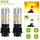 2 Pcs T25 3157 800LM Turn Signal Parking DRL LED Light Bulbs with LED Load Resistors Light Decoder Kit