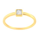 14K Yellow Gold Plated .925 Sterling Silver 1/20 cttw Miracle Set Diamond Promise Ring (J-K Color, I1-I2 Clarity) - Size 6