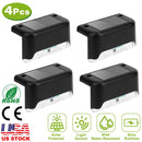 4Pcs Solar Powered LED Step Lights Outdoor Water-Resistant Dusk To Dawn Sensor Fence Lamps For Stairs Yard Railing