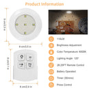 3 Pack LED Closet Lights Wireless Puck Lights w/ 26FT Remote Control Timer Dimmable Battery Operated Stick On Taps Lights for Cabinet Kitchen Stairs