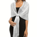 Gold And Silver Thread Flat Towel For Seaside Beach Outings