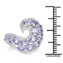 2.21 Carat Genuine Tanzanite .925 Sterling Silver Ring