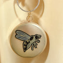 Flat Box Embroidered Beaded Bee Clutch Party Bag