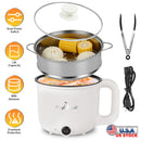 Electric Hot Pot with Steamer 1.8L Dual Power Ceramic Cooker