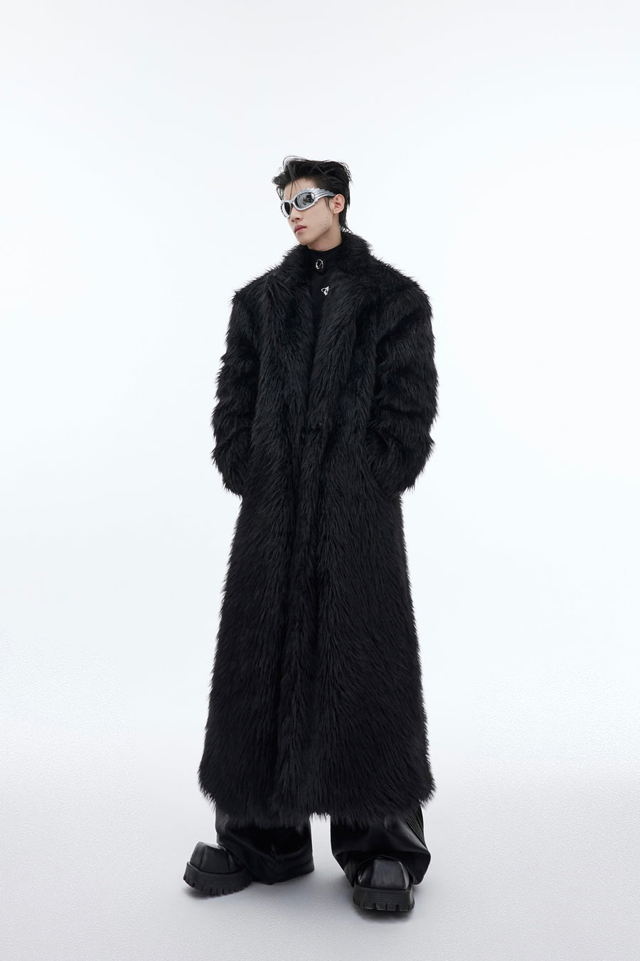 Mink-proof Fur Overcoat Coat Long Below The Knee Plush Trench Coat