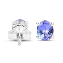 0.66 Carat Genuine Tanzanite .925 Sterling Silver Earrings