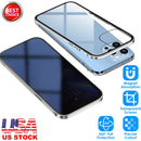 Privacy Magnetic Phone Case 360¡ Full Protection Anti Spy Phone Cover Double Sided Tempered Glass Magnet Absorption Fit for IOS Phone 12 Pro