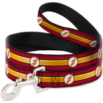 Dog Leash - The Flash Logo11/Stripe Burgundy/Black/Gold/White