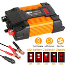 500W Continuous Power Inverter DC 12V To AC 110V Car 4000w Peak Power Inverter w/ Dual 5V 2.1A USB Ports For RV Caravan Truck Laptop