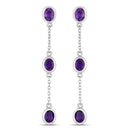 2.04 Carat Genuine Amethyst .925 Sterling Silver Earrings