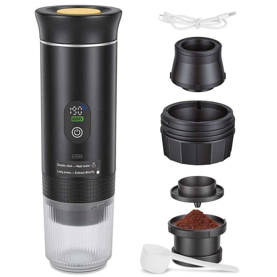 Portable Espresso Machine with Self-Heating & 7500mAh Battery