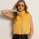 Cropped Stand-collar Sleeveless Jacketvest