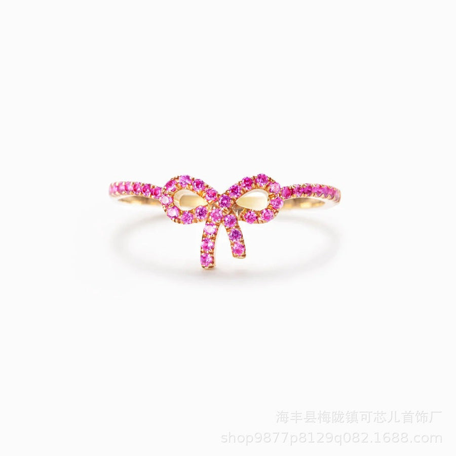 S925 Sterling Silver Bow Buckle Ring