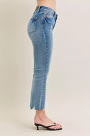 Judy Blue Mr Vintage Wash Destroy Hem Kick Flare Jeans