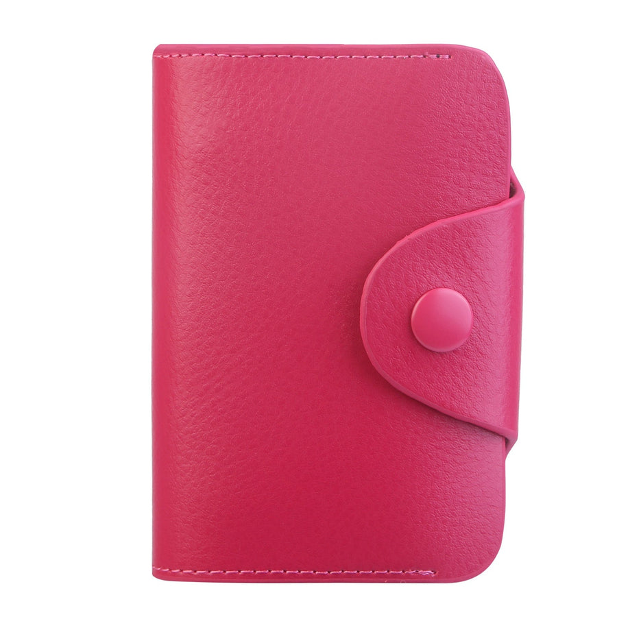 Credit Card Holder Wallet PU Leather Snap Closure Purse Accordion Case with 12 Pcs Card Slots