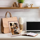 2Pcs Standing Rose Gold Metal Picture Frames 5x7IN 8x10IN Vertical Tabletop Floating Photo Frame Double-Glazed Glass Pressed Flower Frame for Home Dec