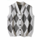 Autumn Winter Men's V-neck Woolen Sweater Vest