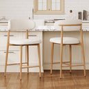 Counter Height Bar Stools Set of 2 with Curved Backrest