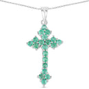 2.00 Carat Genuine Zambian Emerald .925 Sterling Silver Pendant