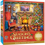 Season's Greetings - Festive Fireplace 1000 Piece Jigsaw Puzzle