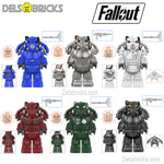 Fallout X-01 Power Armor Lego Minifigures Custom video Game Toys Set of 6