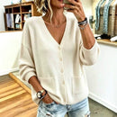 Solid-color Drop-shoulder Long-sleeve Soft Sweater