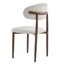 Upholstered Dining Chairs Set of 2 with Curved Back