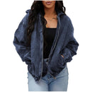 Womens Vintage Washed Denim Jacket