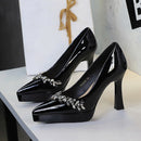 Patent Leather Platform Stiletto Pumps For Women