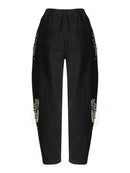 Wash Pearls Beaded High Waist Carrot Jeans