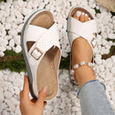 Stylish Buckle Wedge Sandals for Summer