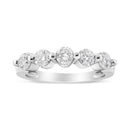 14K White Gold 1.00 Cttw Brilliant Round Cut Diamond 5-Stone Band Ring (H-I Color, SI2-I1 Clarity) - Ring Size 7