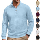American-style Textured Diamond Jacquard Half-zip Lapel Long Sleeves