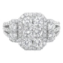 14K White Gold 2 1/4 Cttw Diamond Cocktail Cluster Ring (G-H Color, SI2-I1 Clarity) - Size 7