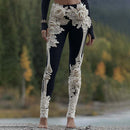 Womens All-Match Fashionable Printed Knitted Leggings