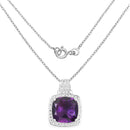 5.85 Carat Genuine Amethyst .925 Sterling Silver Pendant