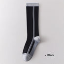 Womens Gradient-compression Calf Socks With Color-block Stripes