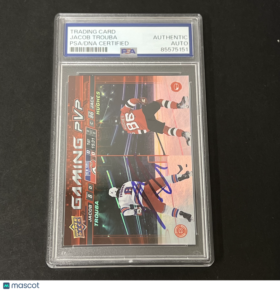 2024-25 upper deck series #GPVP-1 Jacob Trouba Signed Card PSA Autographed