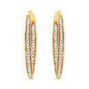 10K Yellow Gold 1/2 Cttw Round-Cut Diamond Modern Hoop Earrings (I-J Color, I2-I3 Clarity)