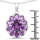 6.50 Carat Genuine Amethyst .925 Sterling Silver Pendant