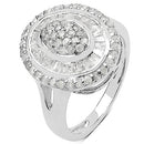 1.08 Carat Genuine White Diamond .925 Sterling Silver Ring