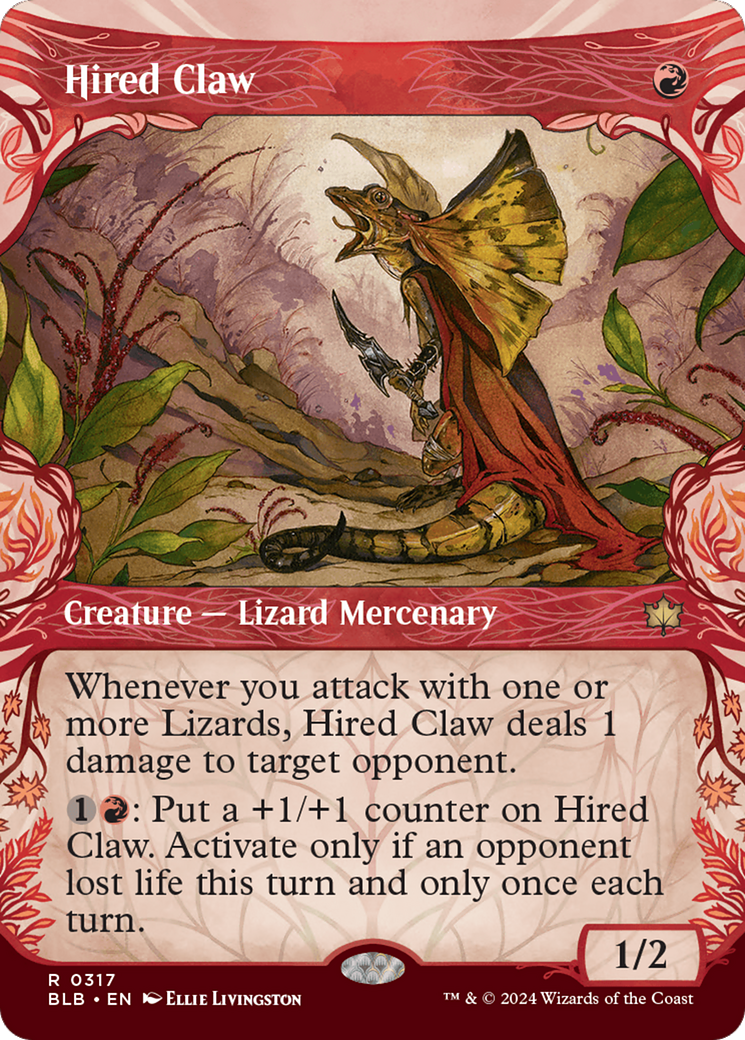Hired Claw (BLB-317) - Bloomburrow: (Showcase) (Borderless)