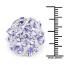 3.35 Carat Genuine Tanzanite .925 Sterling Silver Ring