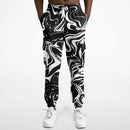 Black and White Oil Spill Unisex Cargo Joggers (Fleece Lined)
