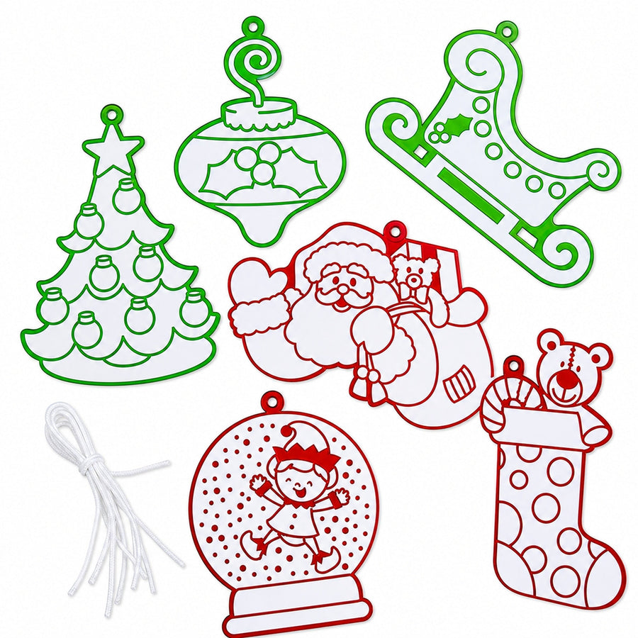 Set of 6 Foil Christmas Ornaments