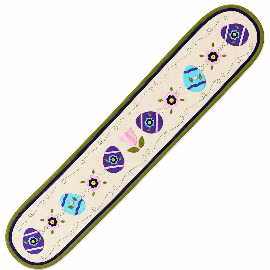 Flowers, Eggs Easter Tablecloth Holiday Runner 69 Inches