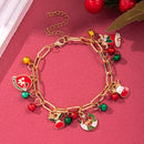 Christmas Bracelet, Santa, Snowflake, Pearl