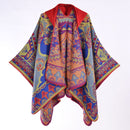 Floral Photography Knitted Hooded Cape