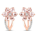 1.66 Carat Genuine Morganite and White Topaz .925 Sterling Silver Earrings