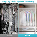 5 Pack 60In Garment Bag for Hanging Clothes Dustproof Waterproof Hanging Clothes Storage Bag Clear Transparent Suits Cover for Sweater Jacket Coat Dre